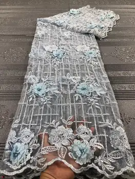 

African Net Lace Fabric 2020 High Quality Lace French Nigerian Mesh stone Lace Fabrics For Wedding Dress Sewing