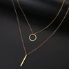 DOTIFI For Women Double Round Geometric Pendant Necklace Stainless Steel Gold and Silver Color Jewelry Gift ► Photo 3/6