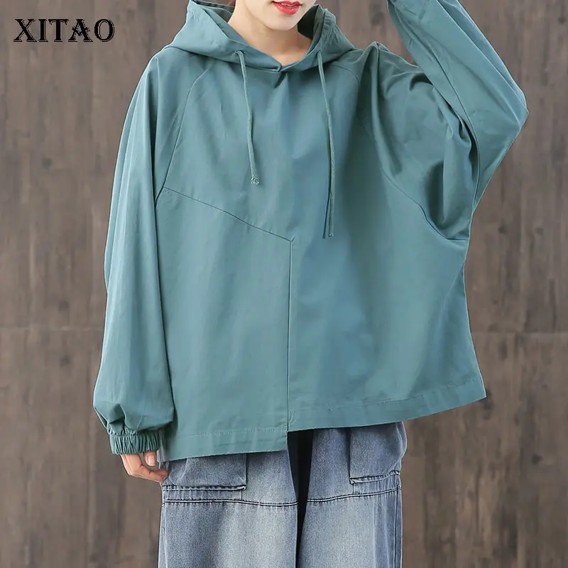 

XITAO Drawstring Pleated Hoodies Fashion Hoodies 2020 Spring Elegant Small Fresh Plus Size Elegant Small Fresh Hoodies DMY2884
