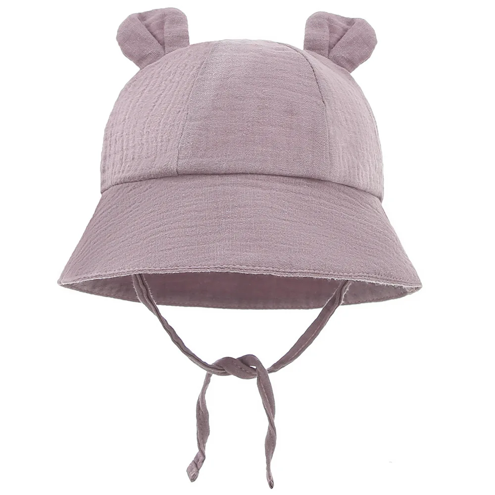 Spring Autumn Solid Color Soft Baby Bucket Hat Cotton Fisherman Hats Kids Summer Toddler Boys Girls Panama Sun Cap 2021 New boots baby accessories	 Baby Accessories