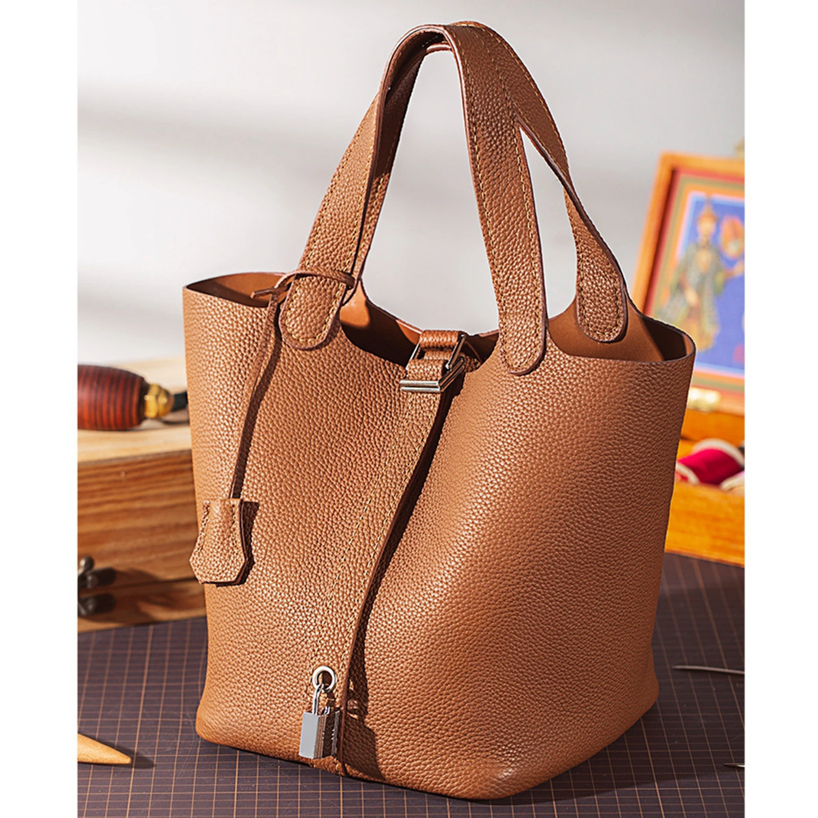 Kit de fabricación de mano DIY, de cubo cuero, modelador inferior, artesanías de cuero, gris|Piezas y accesorios para bolsos| - AliExpress