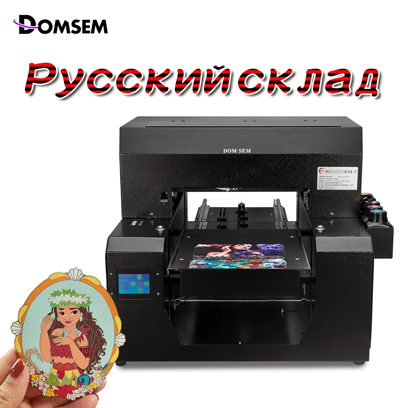 DOMSEM УФ светодиодный принтер мульти А3 струйные принтеры планшетный цилиндр печатная машина для бутылки чехол для телефона, рисунок под дерево акрил лучший