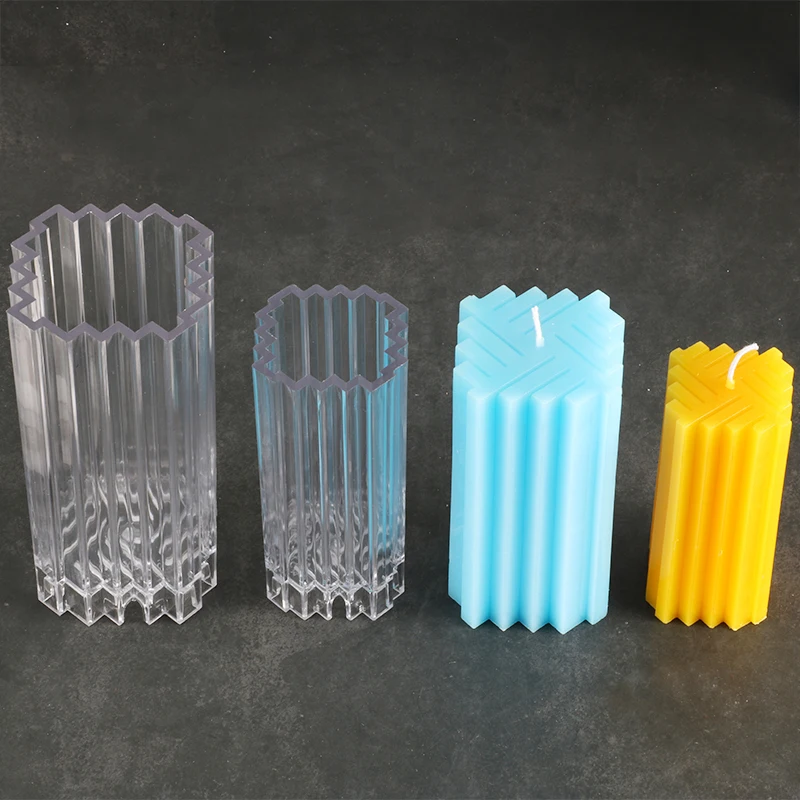 

DIY square weave pattern candle mold two size striped increative candle moulds moule bougie candel making mould factory lz62