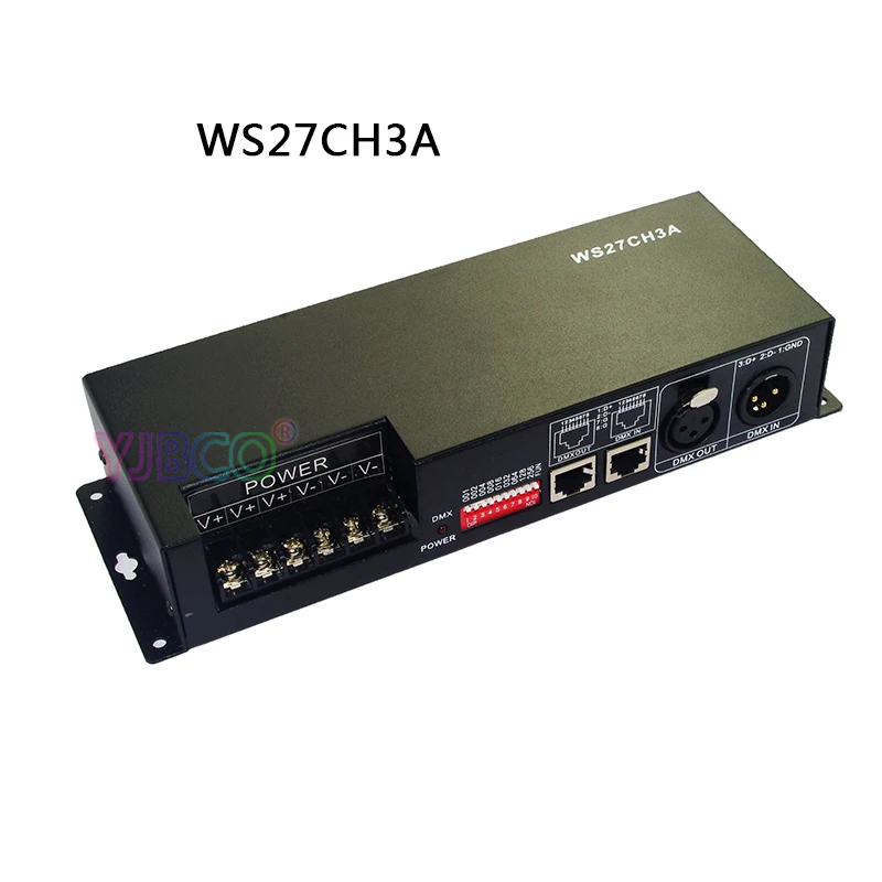 Constant pressure DC5V-24V DC12V-24V 3CH/4CH/9CH/24CH/27CH  RGB DMX decoder,  DMX 512 Controller for led lamp led light