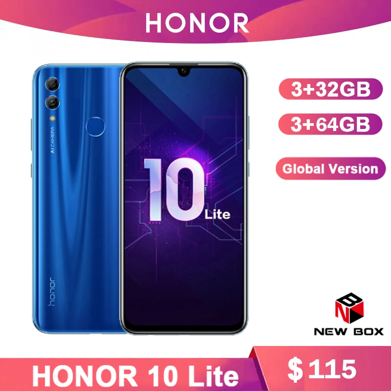 Huawei Honor 10 Lite 3GB 32GB Global VersionAndroid 9.0 Octa Core 6.21 inch 2340*1080P 24MP Camera Google Play Cellphone Huawei Honor 10 Lite 3GB 32GB Global VersionAndroid 9.0 Octa Core 6.21 inch 2340*1080P 24MP Camera Google Play Cellphone