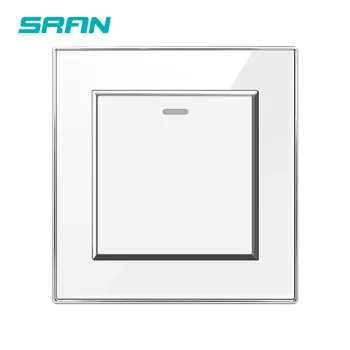 

EU/UK Standard wall light switch 1 gang 1/2/3 way rocker switch 16A 250V white/black/gold crystal acrylic panel 86mm*86mm