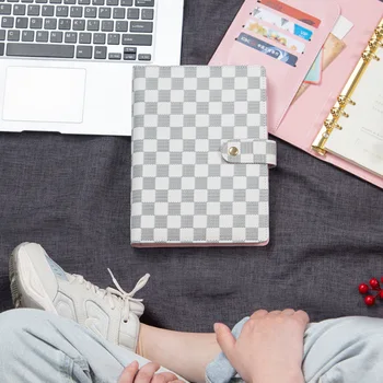 

A5 Notebook Loose-leaf High-grade Leather Cover Lattice Notebook&Journal Schedule Book Notebook Leather Case