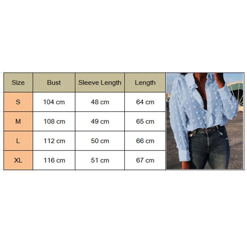 Блузка женская шифоновая в горошек топ свободного покроя с длинным рукавом
