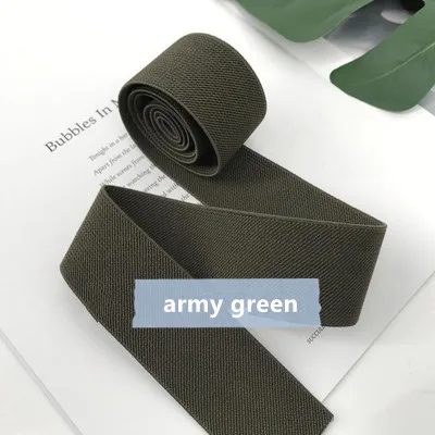 3,8 см Двусторонняя Толстая двойная саржа свободная плотная лента эластичная лента плоская резиновая лента брюки пояс Эластичная лента ремень - Цвет: army green