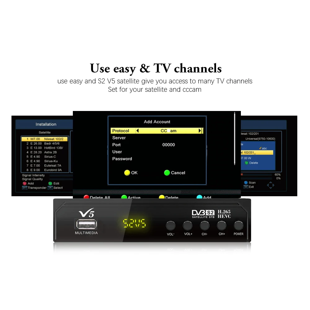 Satxtrem V5 HD IKS Newcam Cccam IPTV спутниковый ресивер Wifi цифровой H.265 DVB S2 Full 1080P EPG Youtube HDTV телеприставка