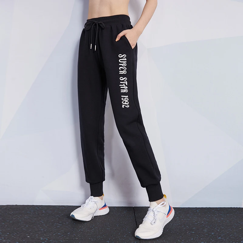

Vansydical Gym Sweatpants Autumn Winter Sports Running Pants Womens Letters Breathable Warm Fitness Workout Jogging Trousers