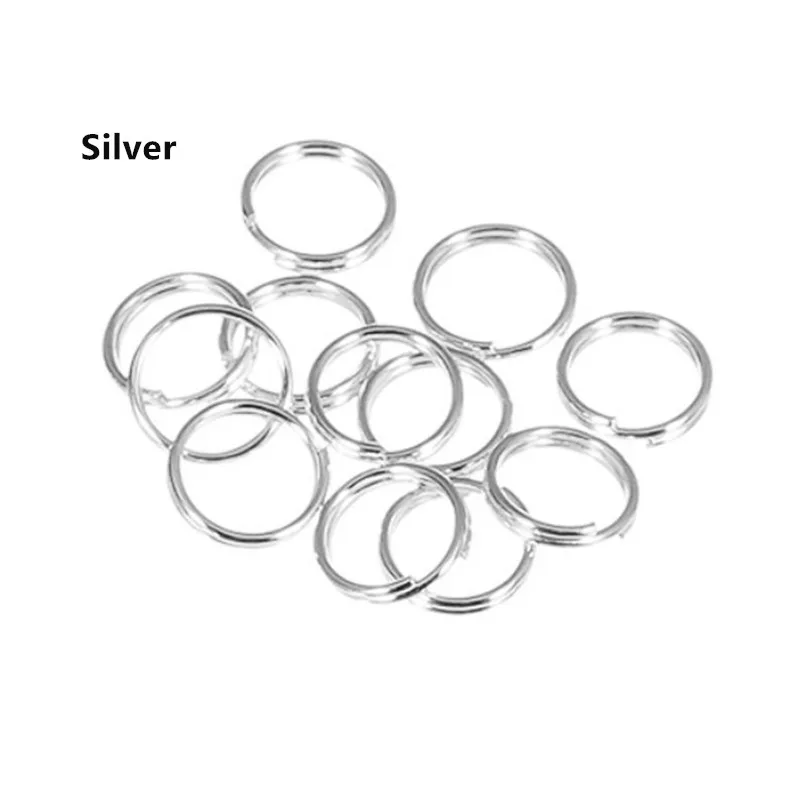 200pcs/lot 4 5 6 8 10mm Double Loops Jump Rings Silver Gold Color Split Rings Connectors For Jewelry Making DIY HK094 - Цвет: Silver plated