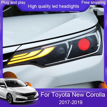 

Car Styling for 17-19 Toyota New Corolla Headlight Altis Led Headlight DRL Lens Double Beam H7 HID Xenon bi xenon lens Car Light