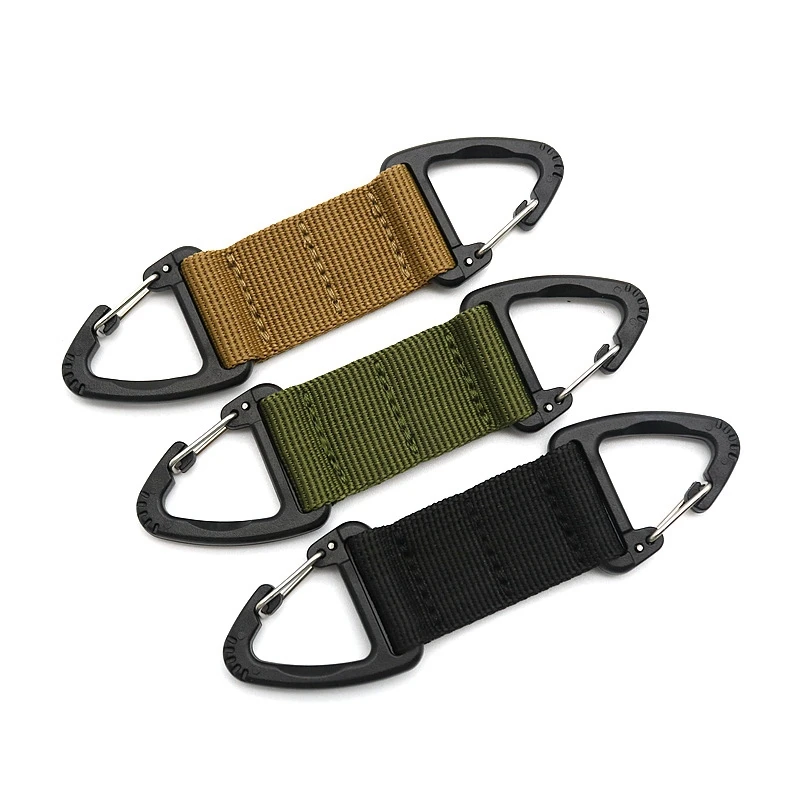 Details about   1Pcs Outdoor Climbing Carabiner Double Point Triangle Buckle Belt Clip Bag HoAU 