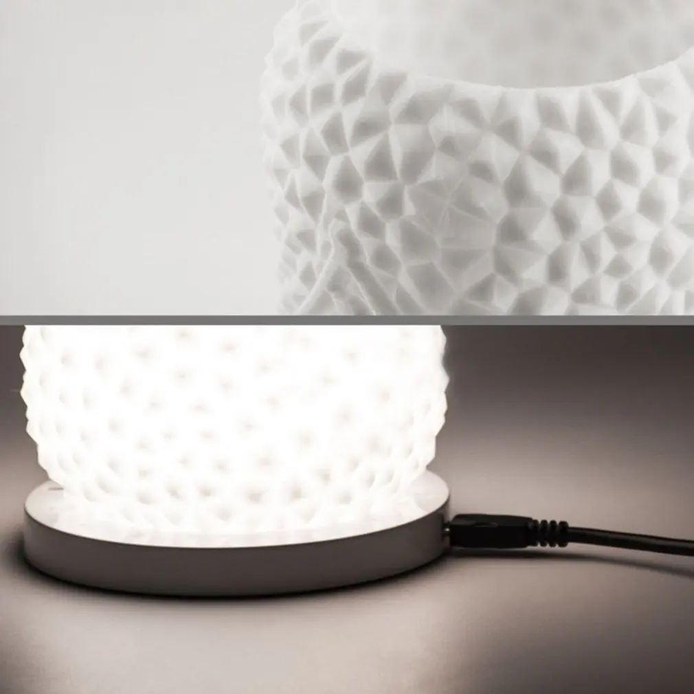 Настольная лампа Usb зарядка 3D печать спальня Led современное минималистическое освещение Трехцветная настольная лампа