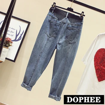 

Straight Denim Pants Women Spring and Autumn High Waist Loose Jeans Trousers Chic Large Size Harem Pants