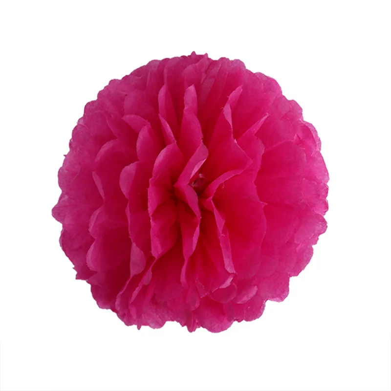 5 шт., 10 см, 20 см, 30 см, бумажные помпоны, Цветочные шары для свадебного украшения, товары для дня рождения, бумажные помпоны, домашний декор - Цвет: Hot Pink