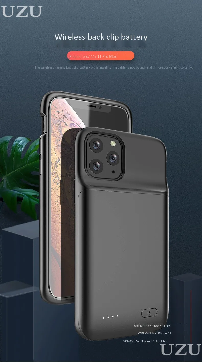 4800 мАч чехол для зарядного устройства для iphone 11 Pro Ультра тонкий внешний портативный беспроводной зарядный чехол для iphone 11 Pro роскошный