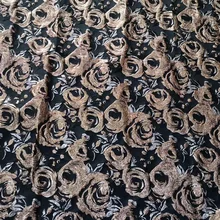 5 ярдов Горячая Пряжа-окрашенная металлическая Цветочная жаккардовая ткань парча кружева ткань для платьев вышивка жаккардовая кружевная ткань