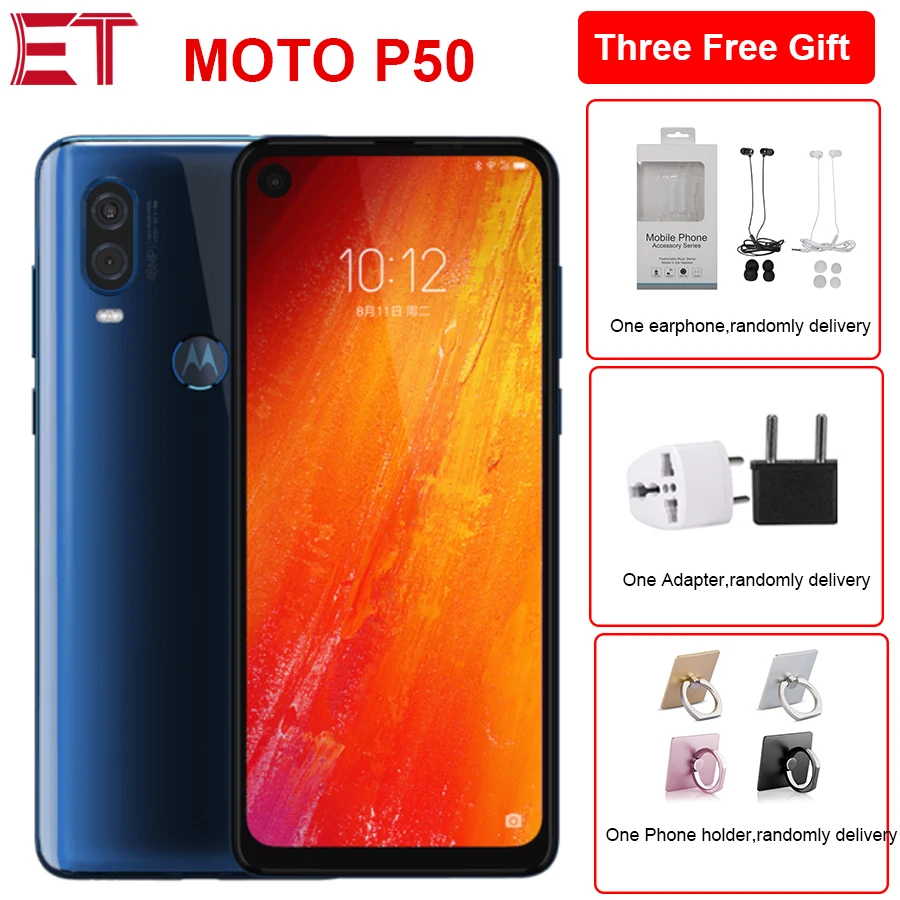 Мобильный телефон Motorola Moto P50 4G 6,34 ''6 ГБ ОЗУ 128 Гб ПЗУ Восьмиядерный 48 МП 25 МП селфи Android 9 21:9 полноэкранные телефоны