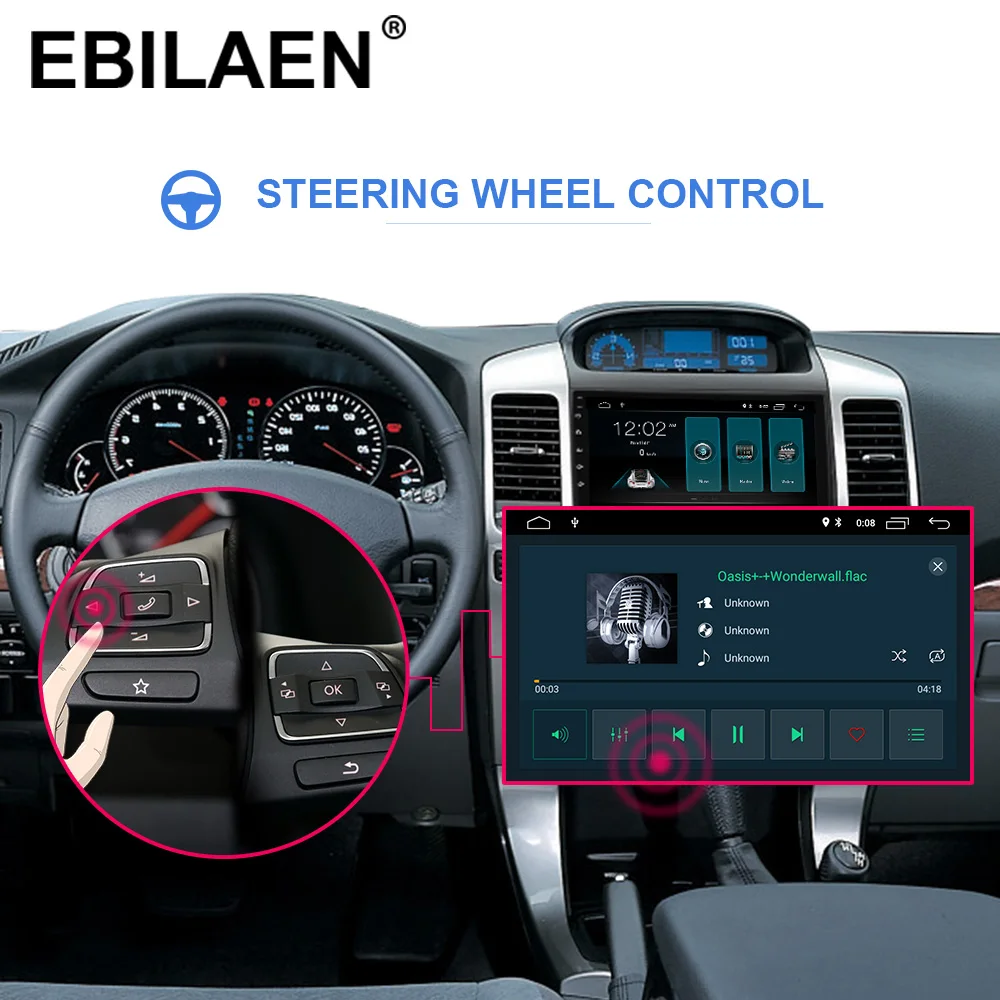 Top EBILAEN Android 9.0 Car Multimedia For Toyota Land Cruiser Prado 120 2004-2009 2Din Radio Cassette Player Navigation GPS 2