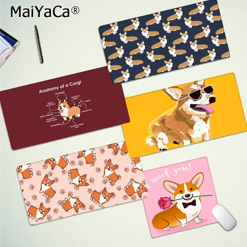 

MaiYaCa Non Slip PC Cartoon Cute Corgi Dog Durable Rubber Mouse Mat Pad Free Shipping Large Mouse Pad Keyboards Mat