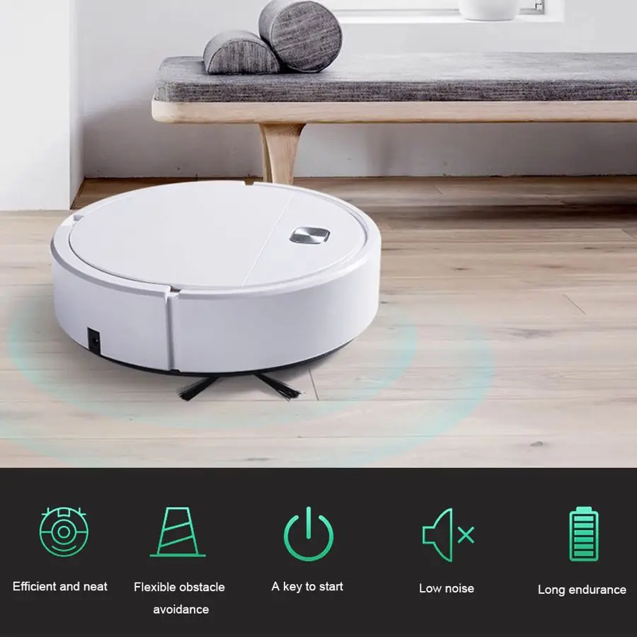 

Multifunctional Sweeping Robot Vacuum Cleaner Home Smart Automatic Floor Mopping Sweeper USB Rechargeable