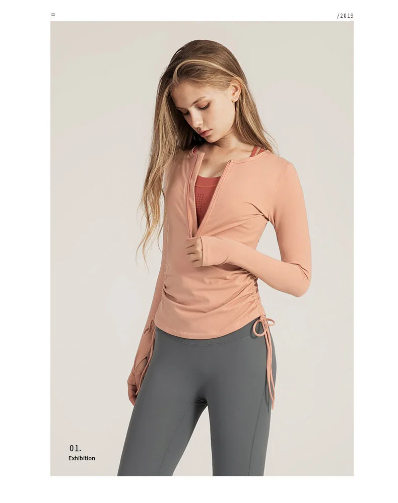 Women's Long Sleeve Sports Top 1/2 Zip Gym Jacket Fitness Clothing For Women Yoga Top Running Athletic Wear Workout Tops