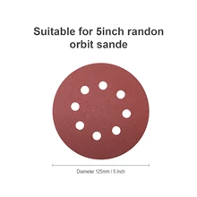 

METERK 5-Inch 8-Hole Hook And Loop Sanding Discs 80 Pack MKSP04 Outer Box