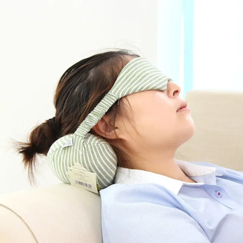 

2019 Multi-Function Business Travel Neck Pillow & Eye Mask & Storage Bag with Handle Portable 70g Size 13*14*24cm Comfortable