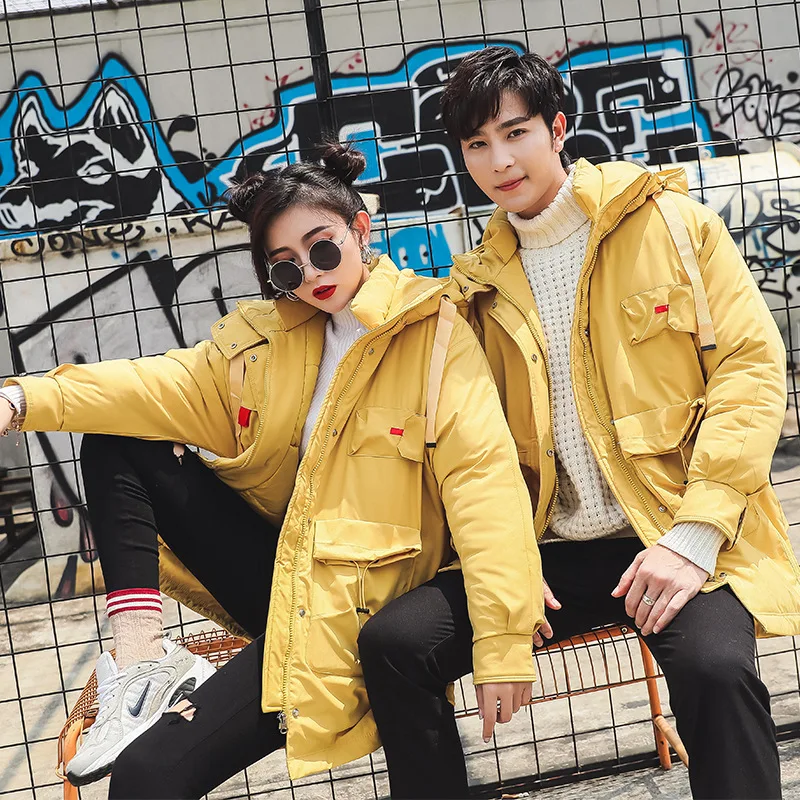 

New Style Europe And Korea Cotton-padded Jacket New Style Students Autumn And Winter Trend Mid-length down Jacket Cotton-padded