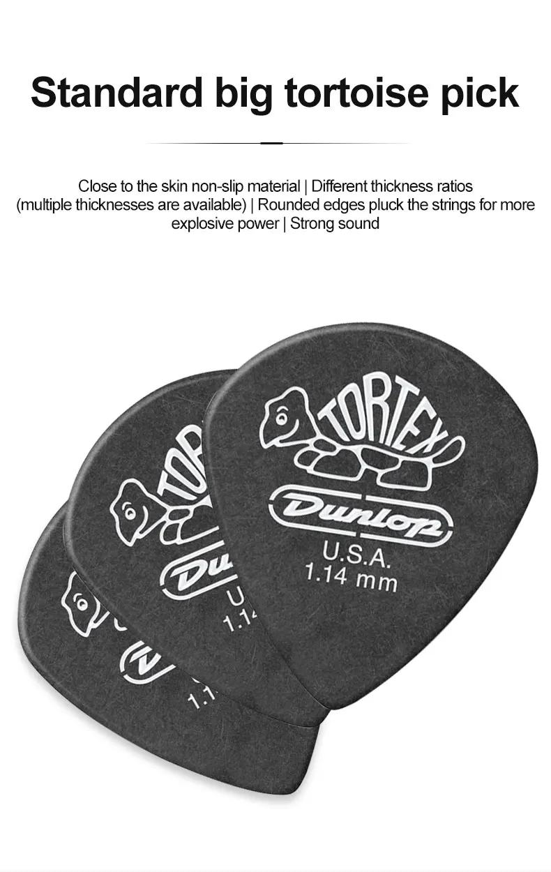 Dunlop 482 JAZZ III Electric Guitar Pick Bass Accessories Guitar Triangle Guitar Pick 0.5/0.6/0.73/0.88/1.0/1.14/1.35/1.5mm