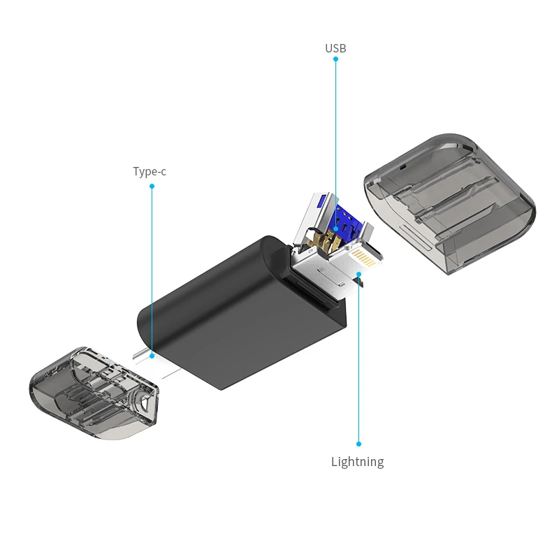 usb for sale DM 3 in 1 USB flash drive for iPhone for Type C smartphone for Mac APD005 best usb flash drive