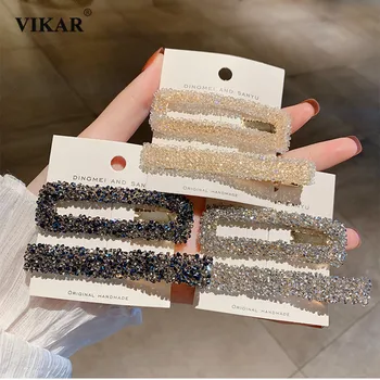 

VIKAR 2PCS/Set Crystal Hair Clips Women Shiny Hair Ornament Hairpins Barrettes Fashion Headbands Hair Accessories Head Jewelry