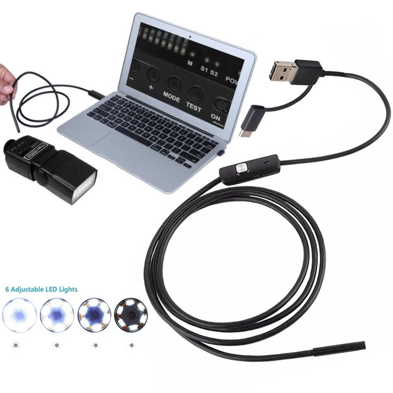 Водонепроницаемый Бороскоп эндоскоп Micro USB TYPE-C HD камера для Andriod телефона 7 мм Wifi эндоскоп черный объектив порт с светодиодный