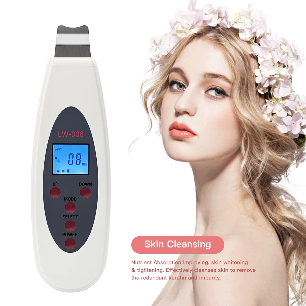 

Facial Tools Ultrasonic Skin Scrubber Deep Face Cleaning Machine Remove Blackhead Peeling Lifting Anti Aging Cleaner Massager