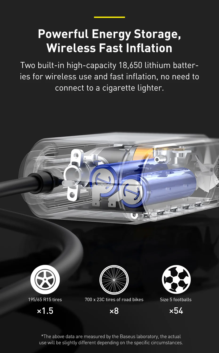 Baseus gonfleur de pneus Portable avec batterie Rechargeable-8