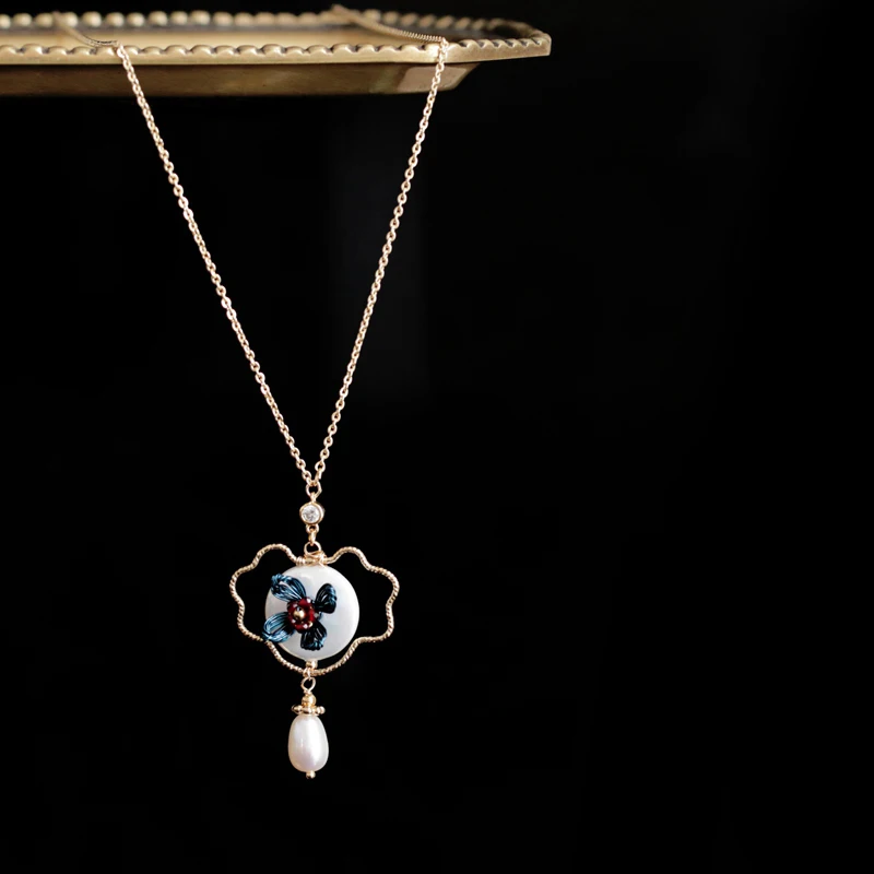 GLSEEVO натуральный жемчуг пресной воды кулон ожерелье для женщин Свадебные подарки ручной работы ювелирные изделия collares de moda GN0145 - Цвет камня: Style 2