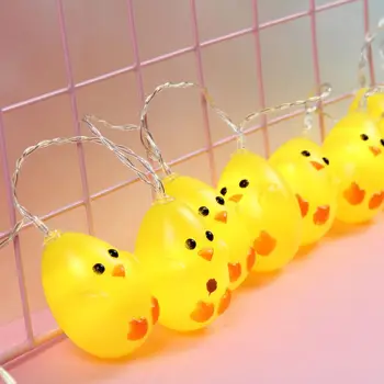 

10/20 LEDs Small Yellow Duck Chicken String Light for Home Kid's Bedroom Outdoor