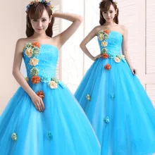 Принцесса Фея Vestido дебютантка дешевые платья на выпускной светильник Синий бальное платье бабочка Бальные платья Простой с открытыми плечами