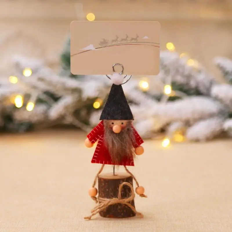 Деревянная кукла Бизнес карта, держатель, фото зажим Обои для рабочего стола для рождественского декора