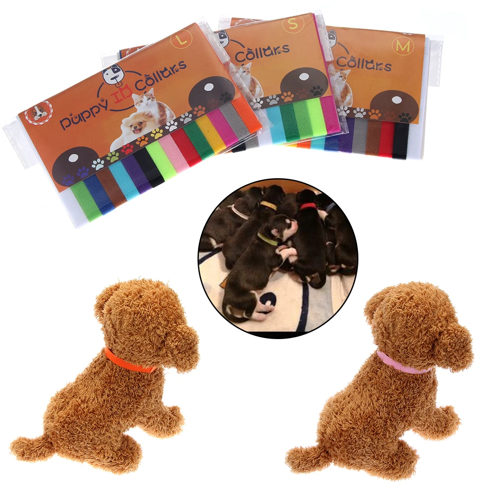 15PCS/SET Multicolor Identification ID Collars Whelp Kitten Dog Cat Velvet Practical Nylon Reusable Puppy ID Collar Pet Supplies 3