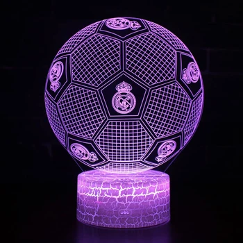 

3D Win-Y LED Table Lamp 7 Color USB Crack Touch Black Football Night Light Creative Gift For Boy Childs Bedroom Decor