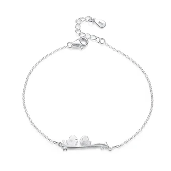 

MetJakt S925 Sterling Silver Fashion Simple Bird Women's Bracelet