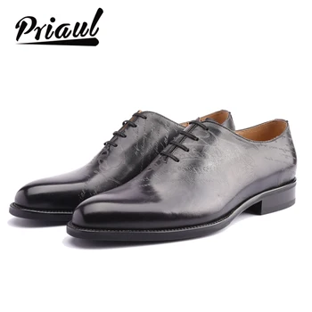 

Dress Shoes Men Genuine Leather Vintage Retro Custom Blake Handmade Office Fashion Formal Wedding Party Oxford Shoes