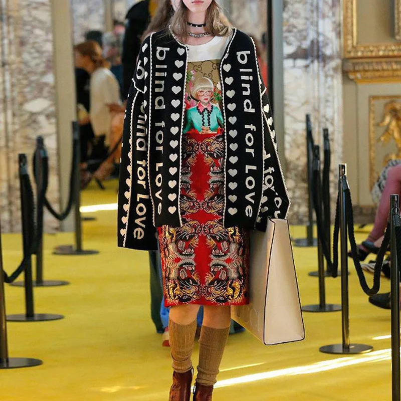 Лидер продаж модные женские туфли Роскошные Дизайнерские Тигр жаккардовые вышивка шерстью, высота до середины голени, Вязание свитер Bodycon обтягивающая юбка для девочек, юбки