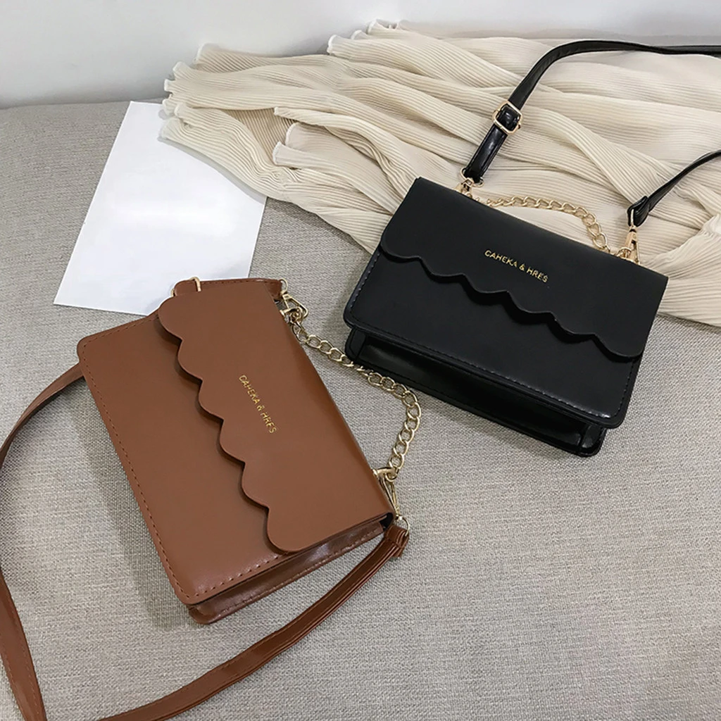 Simple Flap Shoulder Fashion Women Bag Leather Bags Girls Pure Color Mini Messenger Chest Cross Body Handbags Bolsa Feminina 820