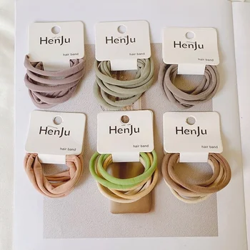 6 pz/lotto elastico per capelli donna alta elasticità elastico per capelli colorato tinta unita cravatte per capelli accessori per capelli per ragazze 2021 nuovo