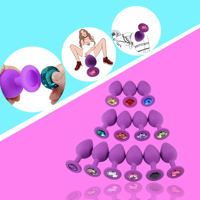 Силиконовая Анальная пробка анальная унисекс секс-пробка 3 разных размера