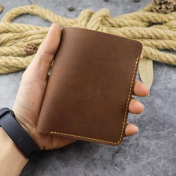 

Fashion New genuine Leather retro business card holder wallets simple bill multi-card bank credit card purses protective case